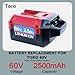 DTK Battery Replacement for Toro 60V Battery 2.5Ah 60V Lithium Battery
