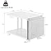 Printer Stand Under Desk Printer Table with Wheels 2 Tier Small Printer Cart with Storage Bag Desktop White Printer Stands for Home Office Fax Machine Scanner Files (White)