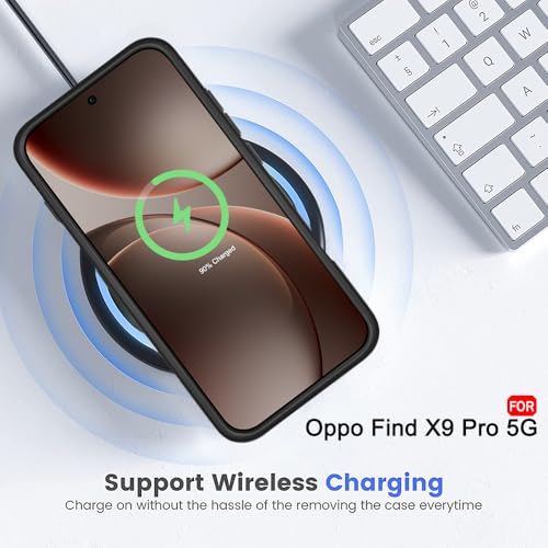 Image of TheGiftKart Hybrid Shockproof Back Cover Case for Oppo Find X9 Pro 5G Compatible with MagSafe | Hard Back Cover Case for Oppo Find X9 Pro 5G (PC & TPU, Translucent Smoke Matte Back, Black Sides)