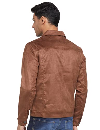 Image of Max Polyester Men Solid Full Sleeves Regular Fit Standard Length Jacket