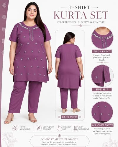 Image of In Love Women's Plus Size Printed Cotton Long-Line T-Shirt with Pocket | Cotton fabric - soft longline T-shirt with easy plus-size fit