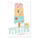 Lantern Press 16x24 Inch Giclee Art Print Wall Decor, Marco Island, Florida, Summer Ice Cream Scene