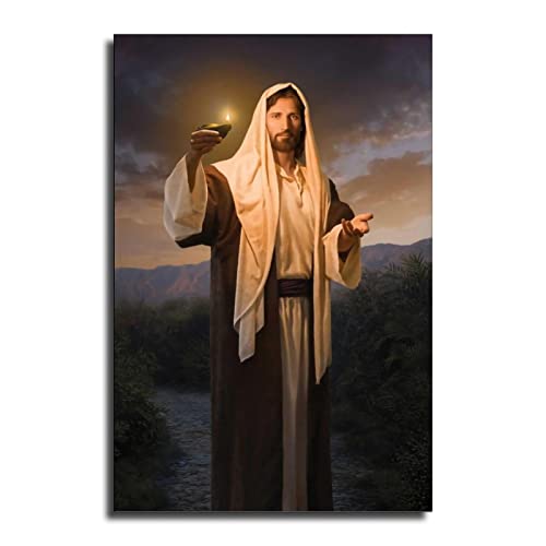 FireDeer Catholic Jesus Poster Print On Canvas Painting Christian God Pictures for Living Room No Frame (Kindly Light,16x24inch)
