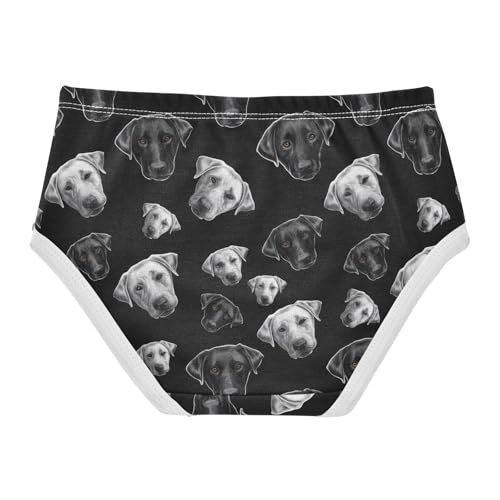 Girls Underwear Toddlers 2t Cotton Cute Panties Girl Animal Undies Kids Briefs Funny Black White Retriever Dog2