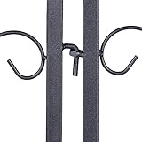Relaxdays Beetzaun Metall, Beeteinfassung zum Stecken, 4 Vintage Zaunelemente mit Ornamenten HxB 34,5 x 56,5 cm, schwarz, 4er-Set, 7, Ornamente