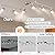 DLLT 6-Light Track Lighting Fixtures Swing Arm, Kitchen Ceiling Spot Light, Flush-Mount Foldable Track Rail Lighting for Living Room, Dining Room, Offices, Bedroom, Picture Wall, Kitchen, Warm Light