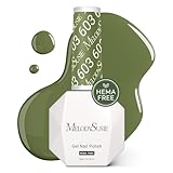 MelodySusie Hema Free Gel Nail Polish, 0.5 Fl Oz Thick Olive Green Gel Polish, Non Toxic, Long Lasting, Soak Off UV Nail Polish, Manicure Nail Design Salon DIY Nail Art at Home 603