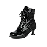 Women's Vinatge Patchwork Lace-Up Ankle Boots...
