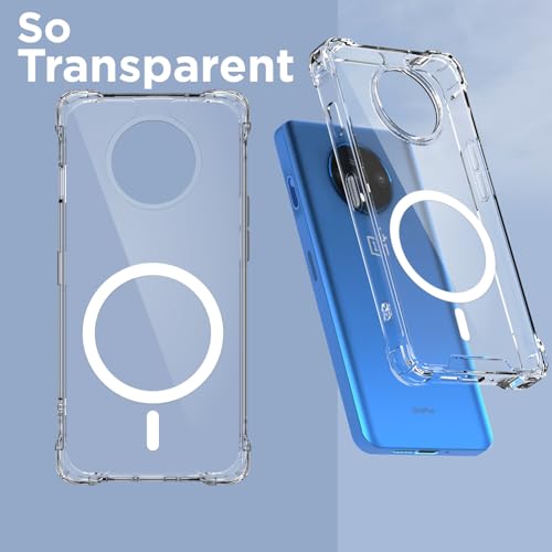 Image of Pikkme Back Cover for OnePlus 7T Mag-Safe Shockproof PC + TPU Protective Case Magnetic Support Bumper Case (Transparent Mag-Safe)