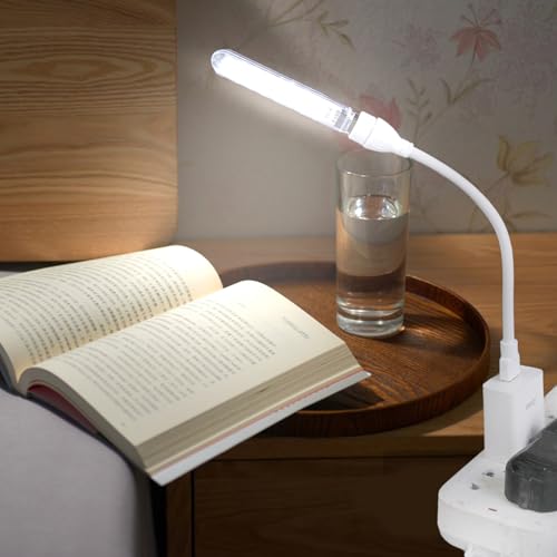 Lámpara de escritorio LED USB con 8 luces blancas brillantes para camping, dormitorio, pesca, dormitorio, lectura, computadora, coche, adaptador de carga USB - imagen 8