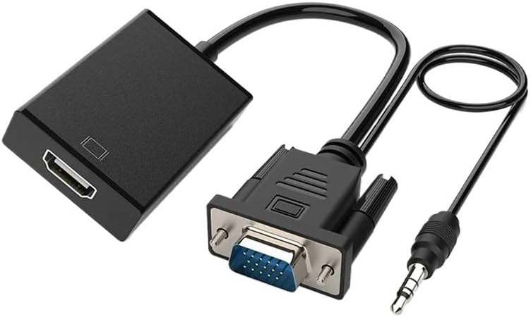 VGA to HDMI-Compatible Cable Adapter 1080P Audio Splitter Power Supply Cable Converter Adapter for PC Projector