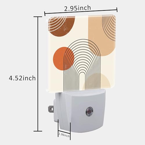 Image of Plug in Night Lights Bohemian Art Abstract Lines Nightlight Plug Into Wall Dusk to Dawn Sensor LED Night Light for Kid Girls Boys Women Room Decor,Hallway,Kitchen,Bathroom,Nursery,Stairs