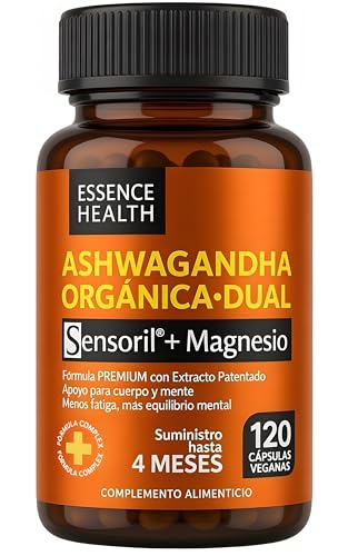 Ashwagandha Sensoril® Alta Potencia 50:1 – Extracto de Ashwagandha Adaptógena para Estrés, Ansiedad y Energía – con Magnesio para Equilibrio Mental – 120 Cápsulas Veganas