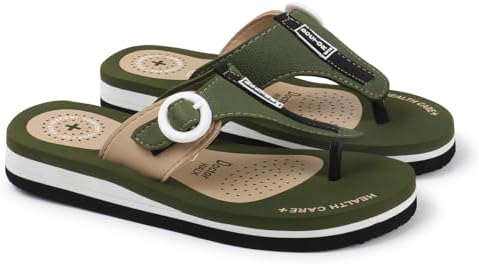Duosoft Flip Flop for Women | Soft Comfortable | Breathable | Fashionable | Stylish | Trendy | Super soft | Lightweight | Anti-Slip Sole | Indoor & Outdoor |34-Green-07