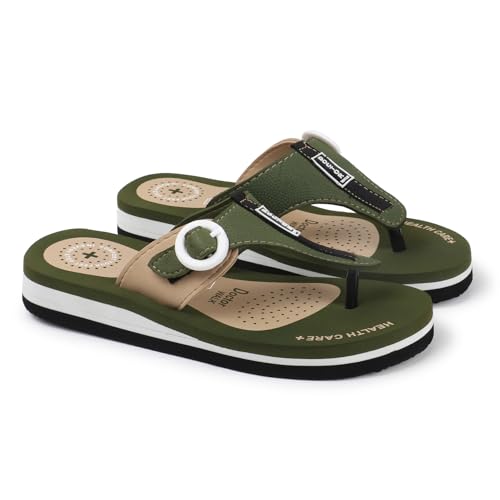 Image of Duosoft Flip Flop for Women | Soft Comfortable | Breathable | Fashionable | Stylish | Trendy | Super soft | Lightweight | Anti-Slip Sole | Indoor & Outdoor |DW-34-Brown