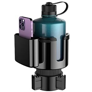 odbowuge Cup Holder Extender for Car,Cup Phone Mount,Multifunctional Large Expander Fits Yeti, Stanley 32/40/46,Car Drink Adapter Diameter in 3.0/”-4.4/”,Extensible Adjustable Base, 002K (Balck)