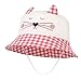 EOZY - Cappello da sole per neonata, pieghevole, in cotone, anti-UV, forma a quadretti, con cappello da principessa, battesimo estivo Bianco Rosa 2-4 Anni