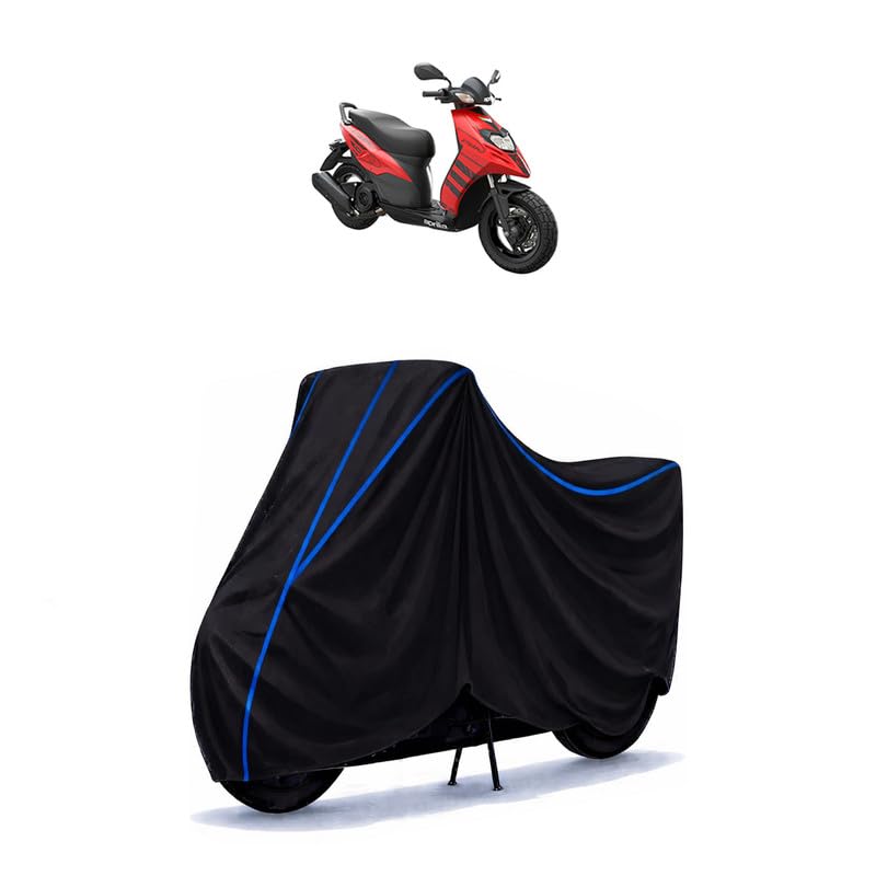 Image of Scooty Cover Water Resistant for Storm 125 | Universal Scooter & Bike Cover | Heavy Duty UV Dust, Rain & Scratch Protection Weather Indoor Outdoor | Black with Blue Piping