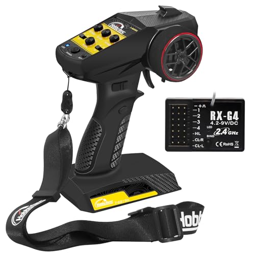 Hobby Fans RC Radio System 4CH 2.4G RC Transmitter with Receiver and Lanyard Anti-Jamming Remote...
