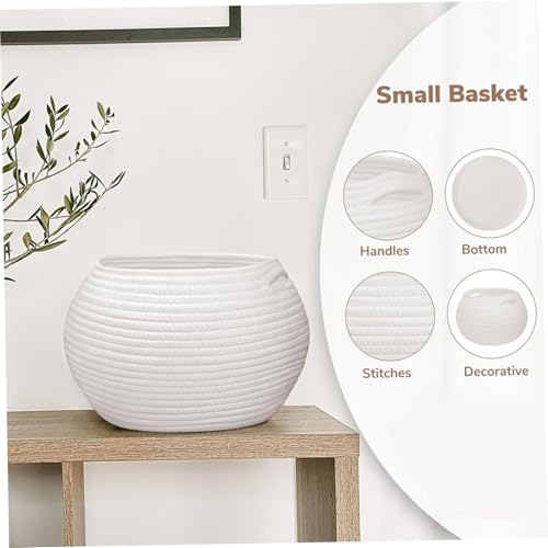 Cesta de cuerda de algodón decorativa para almacenamiento de mantas y hogar 5