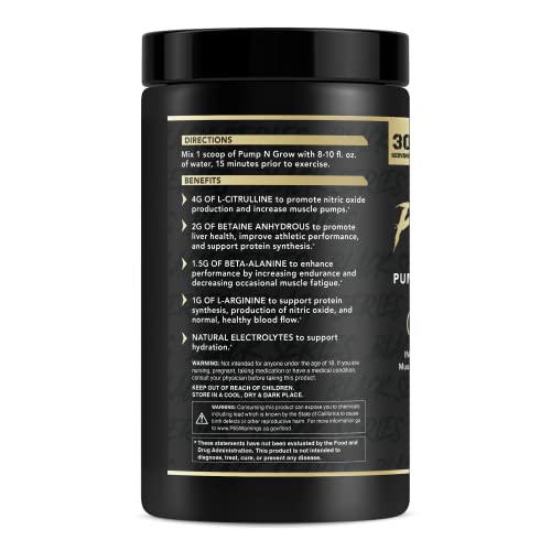 Anabolic Warfare Pump-N-Grow Muscle Pump Supplement Caffeine Free Pre Workout With L-Citrulline, L-Arginine, Beta-Alanine (Au Naturel – 30 Servings) #TOP1