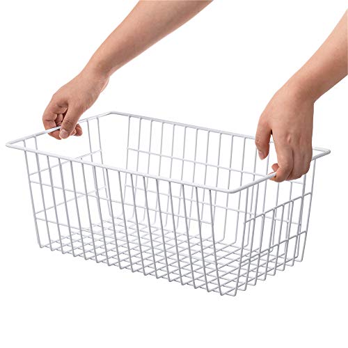 Sanno Freezer Baskets Pantrty Storage Baskets Bins,Farmhouse Metal Wire Basket Freezer Storage Wire Baskets Organizer Wire Storage Basket For Kitchen Pantry Organizer Bins,14"X11"X6" #TOP5