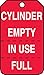 AccuformNMC Gas Cylinder Tags, 25 Pack Perforated, Cylinder Status Tags “Cylinder Full, In Use, Empty”, 5.75” x 3.25”, Waterproof 15-mil Thick Rigid Plastic with Metal Grommet, Made in USA, MGT206PTP