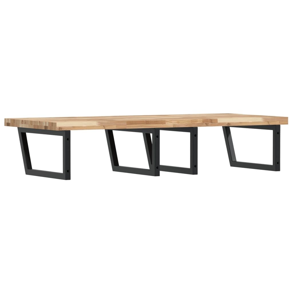 Waschtischplatte mit Wandhalterung, Massivholz Akazie Badezimmer-Regal, 120x60x4 cm, Stabile Stahl-Konsole zur Wandmontage, Belastbar bis 100 kg, Platzsparendes Design für Waschtisch