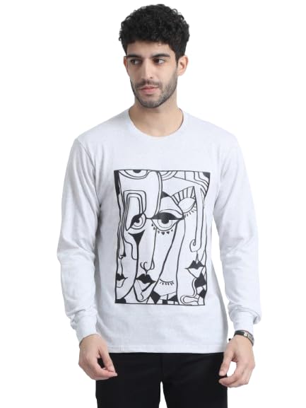 Image of OFFENDERS Mens Exclusive Graphic Printed Round Neck Full Sleeve Premium Tshirt 100% Cotton (Pack of 1)