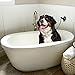 Dog Bathing Suction Tether - Restraint Strap with Collar Keeps Dog in Bathtub or Shower - Any Size Dog