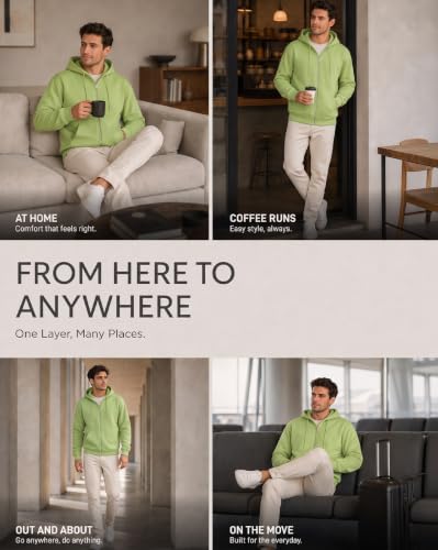 Image of Nobero Classic Zipper Hoodie for Men | Zip Up Hoodies for Men | Regular Fit | Full Zip Closure | Drawstring Hood | Zipped Hooded Sweatshirt | Cotton Rich Zipper Fleece Hoodie