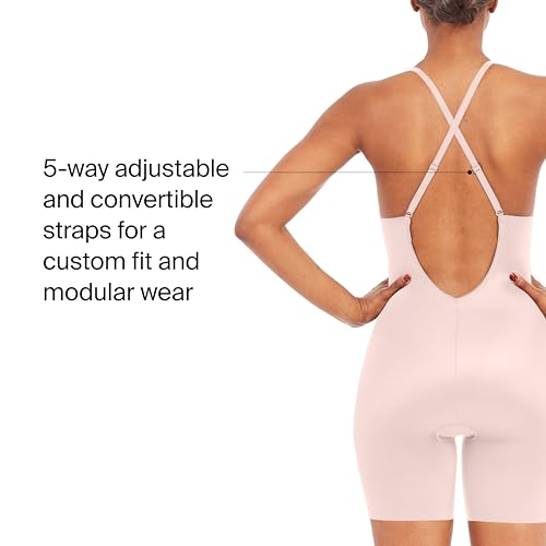 Image of SPANX SPANXshape Suit Your Fancy Plunge Low-Back Mid-Thigh Bodysuit - Comfortable One Piece - Medium Compression - Seamless