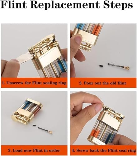 Encendedor transparente retro recargable para hombre miniatura 6