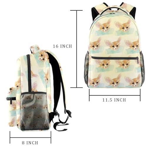 Sac à dos d'école et voyage décontracté imprimé renard multicolore - 2