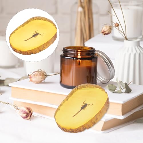 BESPORTBLE 1Pc Bernstein Fossiles Insekt Künstliches Bernsteininsekt Exemplar Anhänger Skorpione Insekten Bernstein Steinsammlung Ovale Verzierung für Freunde Kinder Kinder (Skorpion)