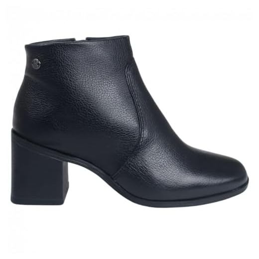 Bota Feminina Bottero Cano Curto em Couro - Preta