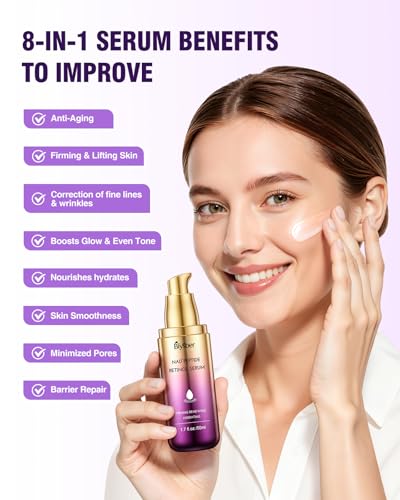 Image of NAD+ Retinol Collagen Face Serum: Anti-Aging Peptide Boosting Serum, Reduces Wrinkles & Fine Lines, Hydrating Serum for Radiant Glow