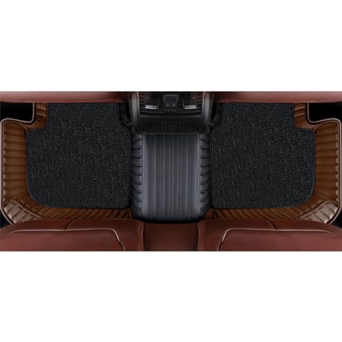 Image of Autofurnish Combination 9D Car Mat Full Set for KIA Seltos (Manual 2026 || Luxury Leather Dual-Stitch Full Set 9D Car Floor Mat || 100% Waterproof || Color : Black HY-Coffee