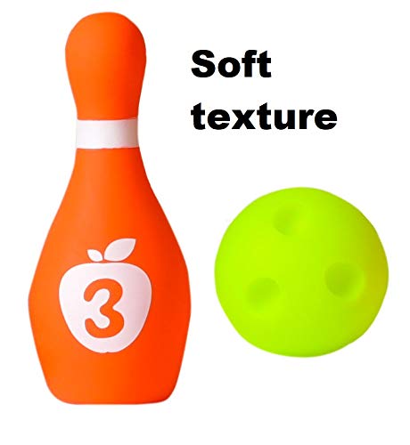 Playkidz Soft Baby Bowling Set 7-Piece Soft Bowling Game for Boys & Girls w/ Colorful Numbered Pins & Ball Safe, Great Toy for Indoor or Outdoor Birthday, Toddler & More Ages 18M+ - Thumbnail 5