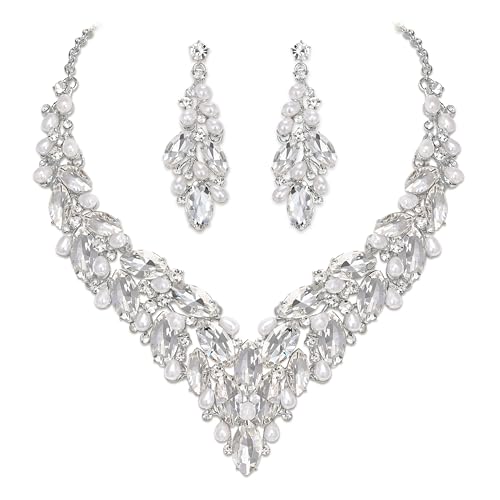 Collar y pendientes de hojas para damas de honor en bodas