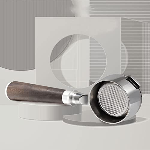 Reemplazo 58mm Café Sin-fondo Portafiltro Acero Inoxidable Cesta de Filtro con Empuñadura para Gaggia Classic Pro Café Exprés Máquina