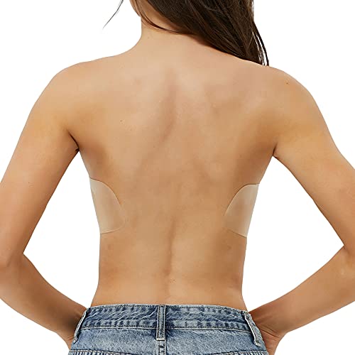 Just Behavior Sticky Backless Push Up Bras Strapless Reusable Invisible Lifting Adhesive Deep Plunge Bras For Womens #TOP3