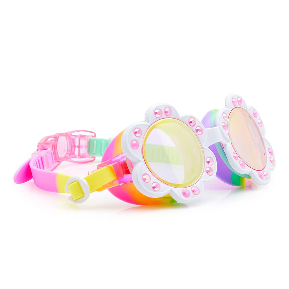Bling 2OSunlit Sherry Dandi Flower Shaped Multicolour Anti Fog, No Leak, Non Slip and UV Protection Swim Goggles for Kids 5 Years and Above