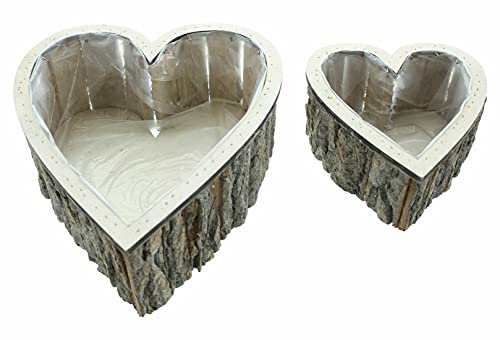 Pots de fleurs en cœur marron rustiques pour plantes et balcon - 5
