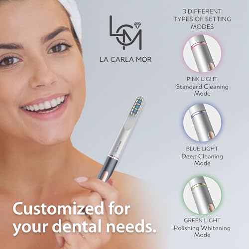 La Carla Mor Sonic Electric Toothbrush - Rechargeable Toothbrush with 45-Day Battery, Smart Timer & 3 Brushing Modes - Ideal for Sensitive Teeth - High-Efficiency Electric Cleaning Brush (Gray) - Image 3