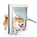 PAWISE 2 Way Dog Door, Lockable Dog Flap with Flexible Transparent Flap Solid Design & Easy Installation (M)