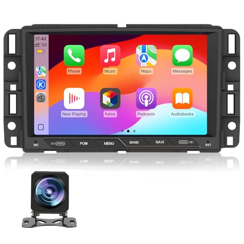 Car Stereo for Chevy Silverado GMC Sierra Yukon 2007-2013 Head Unit Radio CarPlay Android Auto with GPS Navigation Bluetooth Backup Camera