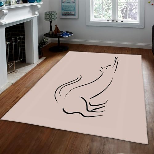 Tapis de salon luxueux renard Picasso 80x150cm antidérapant