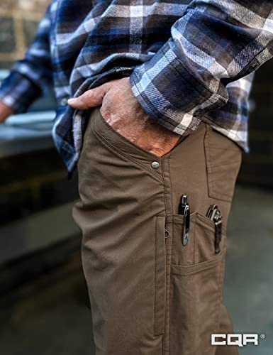 Cqr Clsx Men's Cool Dry Tactical Pants, Water Resistant Outdoor Pants, Lightweight Stretch Cargo/Straight Work Hiking Pants, Sedona Pants Tundra, 38W X 32L #TOP2