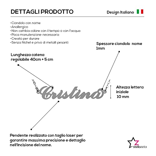 Stellazeta Collana Donna con Nome CRISTINA in